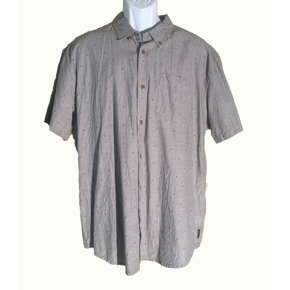 pRANA Men's Short Sleeve Button Down Shirt Gray XL - Picture 1 of 6